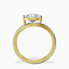 10kt Yellow Gold Pave Crest Lab Diamond Ring side right image one
