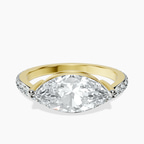 10kt Yellow Gold Pave Crest Lab Diamond Ring front image