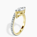 10kt Yellow Gold Pave Crest Lab Diamond Ring standing product image one