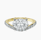 14kt Yellow Gold Pave Crest Lab Diamond Ring front image