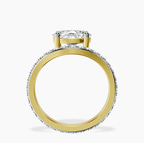 14kt Yellow Gold Pave Crest Lab Diamond Ring side right image one