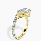 9ct Yellow Gold Pave Crest Lab Diamond Ring standing product image one