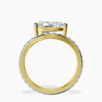9ct Yellow Gold Pave Crest Lab Diamond Ring side right image one