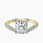 14kt Yellow Gold Pave Crest Lab Diamond Ring front image