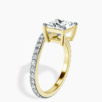 14kt Yellow Gold Pave Crest Lab Diamond Ring standing product image one
