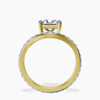 14kt Yellow Gold Pave Crest Lab Diamond Ring side right image one