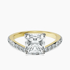 9ct Yellow Gold Pave Crest Lab Diamond Ring front image