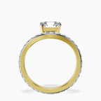 9ct Yellow Gold Pave Crest Lab Diamond Ring side right image one