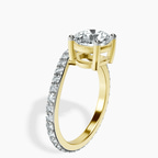 9ct Yellow Gold Pave Crest Lab Diamond Ring standing product image one
