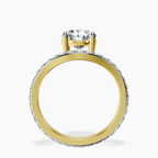 9ct Yellow Gold Pave Crest Lab Diamond Ring side right image one