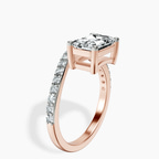 10kt Rose Gold Half Pave Crest Lab Diamond Ring standing product image one