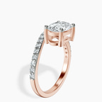 2.06 ct. oval Half Pave Crest Lab Diamond Ring in 14kt rose gold standing product image one