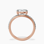 2.06 ct. oval Half Pave Crest Lab Diamond Ring in 14kt rose gold side right image one