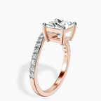 10kt Rose Gold Half Pave Crest Lab Diamond Ring standing product image one