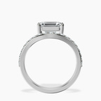 Platinum Half Pave Crest Lab Diamond Ring side right image one