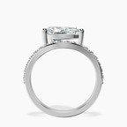 Platinum Half Pave Crest Lab Diamond Ring side right image one