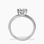 Platinum Half Pave Crest Lab Diamond Ring side right image one
