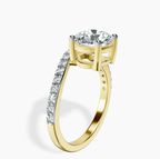 2.82 ct. round Half Pave Crest Lab Diamond Ring in 10kt yellow gold standing product image one