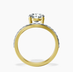 2.82 ct. round Half Pave Crest Lab Diamond Ring in 10kt yellow gold side right image one