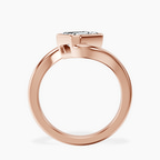 10kt Rose Gold Ava Crest Lab Diamond Ring side right image one