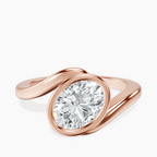 10kt Rose Gold Ava Crest Lab Diamond Ring front image