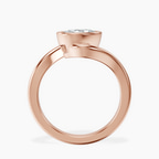10kt Rose Gold Ava Crest Lab Diamond Ring side right image one