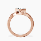 10kt Rose Gold Ava Crest Lab Diamond Ring side right image one