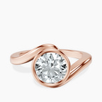18kt Rose Gold Ava Crest Lab Diamond Ring front image