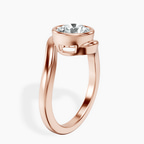 2.82 ct. round Ava Crest Lab Diamond Ring in 18kt rose gold standing product image one