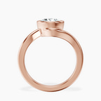 2.82 ct. round Ava Crest Lab Diamond Ring in 18kt rose gold side right image one