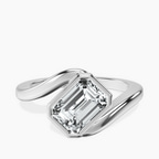 18kt White Gold Ava Crest Lab Diamond Ring front image