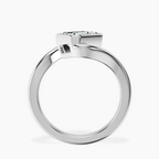 18kt White Gold Ava Crest Lab Diamond Ring side right image one