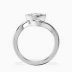2.06 ct. oval Ava Crest Lab Diamond Ring in platinum side right image one