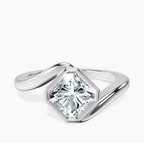 14kt White Gold Ava Crest Lab Diamond Ring front image