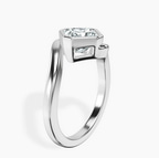 14kt White Gold Ava Crest Lab Diamond Ring standing product image one