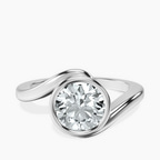 Platinum Ava Crest Lab Diamond Ring front image
