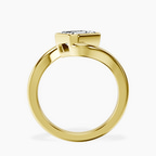 1.01 ct. emerald Ava Crest Lab Diamond Ring in 10kt yellow gold side right image one