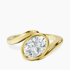 18kt Yellow Gold Ava Crest Lab Diamond Ring front image