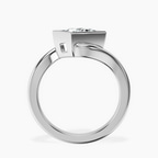 18kt Yellow Gold Ava Crest Lab Diamond Ring side right image one