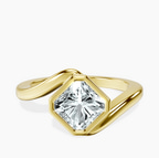 18kt Yellow Gold Ava Crest Lab Diamond Ring front image