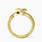 18kt Yellow Gold Ava Crest Lab Diamond Ring side right image one
