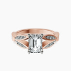 18ct Rose Gold Nova Split Shank Vintage Lab Diamond Ring front image