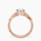 18ct Rose Gold Nova Split Shank Vintage Lab Diamond Ring side right image one