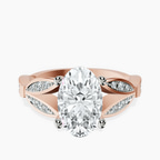 9ct Rose Gold Nova Split Shank Vintage Lab Diamond Ring front image