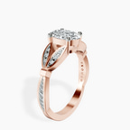 9ct Rose Gold Nova Split Shank Vintage Lab Diamond Ring standing product image one