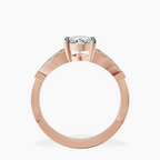 9ct Rose Gold Nova Split Shank Vintage Lab Diamond Ring side right image one