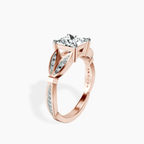 18ct Rose Gold Nova Split Shank Vintage Lab Diamond Ring standing product image one