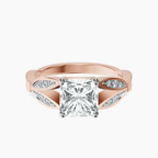 18ct Rose Gold Nova Split Shank Vintage Lab Diamond Ring front image