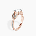 18ct Rose Gold Nova Split Shank Vintage Lab Diamond Ring standing product image one