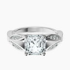 Platinum Nova Split Shank Vintage Lab Diamond Ring front image